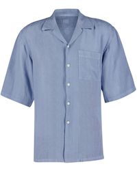 120% Lino - Camp-collar Linen Shirt - Lyst
