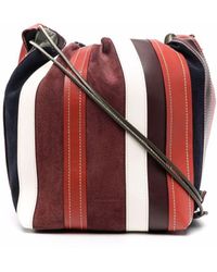 Jil Sander Leather Striped Crossbody Bag in Yellow - Lyst