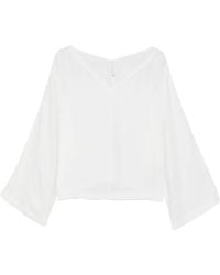 Imperial - V-Neck Batwing-Sleeve Blouse - Lyst