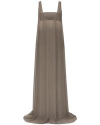 Rick Owens - Tank Gown Sheer-Panel Sleeveless Silk Maxi Dress - Lyst