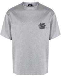 Etro - T-Shirt mit Pegaso-Stickerei - Lyst