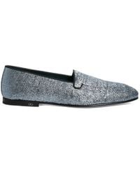 Dolce & Gabbana - Glitter-Effect Dg Logo Loafers - Lyst