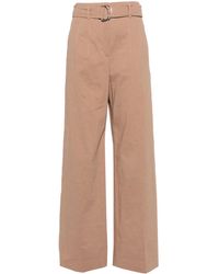BOSS - Belted Linen-Blend Trousers - Lyst