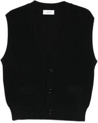 Lardini - Cardigan Sans Manches À Col V - Lyst