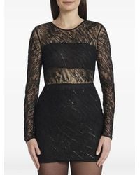 Patrizia Pepe - Sequin-Embellished Lace-Overlay Mini Dress - Lyst