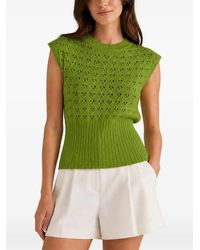 RETORI - Openwork-Knit Cropped Top - Lyst