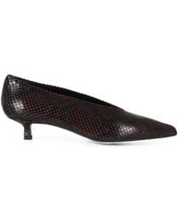 Aeyde - Clara Snake-Effect Pointed-Toe Leather Pumps - Lyst