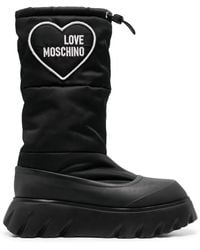 Love Moschino - Padded Heart-Patch Ankle Boots - Lyst