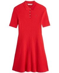 Tommy Hilfiger - Robe-Polo En Maille Torsadée - Lyst