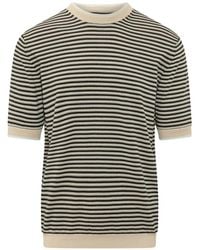 Hōsio - Striped Short-Sleeve Sweater - Lyst