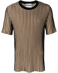 Moschino - 3d-striped Cotton T-shirt - Lyst