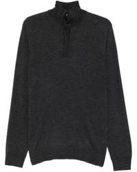 Alpha Studio - Jersey De Cuello Alto Con Cierre De Botones - Lyst