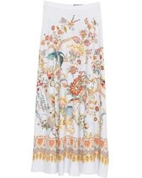 Etro - Lange Bloemen Halve Cirkelrok - Lyst