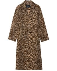 Zadig & Voltaire - レオパード ベルテッドコート - Lyst