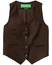 Benetton - Chaleco Con Botones - Lyst