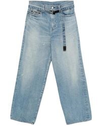 Sacai - Belted-Waist Jeans - Lyst