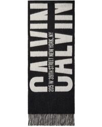 Calvin Klein - Intarsien-Schal Mit Fransen - Lyst