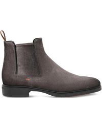 Santoni - Elasticated-Panel Suede Boots - Lyst