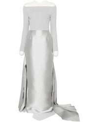 Solace London - Off-Shoulder Draped Gown Maxi Dress - Lyst