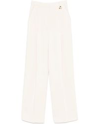 Elisabetta Franchi - Hose Aus Krepp Mit Kontrastnähten - Lyst