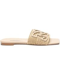 Casadei - Woven-Strap Flat Sandals - Lyst