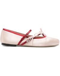 Jimmy Choo - Loli Satin Bows Ballerina Flats - Lyst