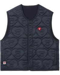 A Bathing Ape - Quilted Heart-Badge Gilet - Lyst