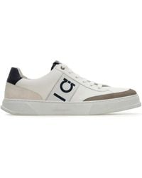 Ferragamo - Alaska Leather And Suede Sneaker With Gancini Detail Shoes - Lyst