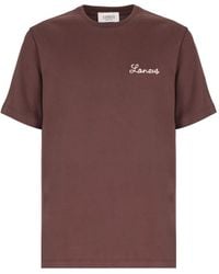 Laneus - Embroidered-Logo T-Shirt - Lyst