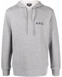 A.P.C. - Logo-print Pullover Hoodie - Lyst