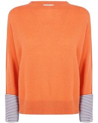Whyci - Striped-Cuff Sweater - Lyst