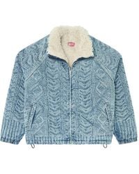 DIESEL - Chaqueta Vaquera Con Efecto De Punto De Ochos - Lyst