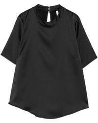 Imperial - Satin-Finish Short-Sleeve Blouse - Lyst