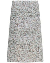 Tory Burch - Falda Midi Acampanada Con Estampado Floral - Lyst