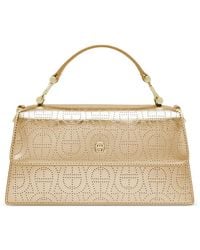 Aigner - Small Delia Lucida Perforated Calf Leather Shoulder Bag - Lyst
