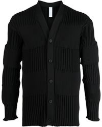 CFCL - Fluted Contrast-panelling Ribbed-knit Cardigan - Lyst