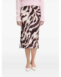 MARC AUREL - Animal-Print Mid Skirt - Lyst