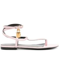 Tom Ford - Padlock-detail Leather Sandals - Lyst