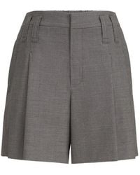 Brunello Cucinelli - Tropical Luxury Wool Formal Shorts With Monili - Lyst
