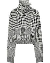 Burberry - Jacquard-Pullover mit Hahnentrittmuster - Lyst