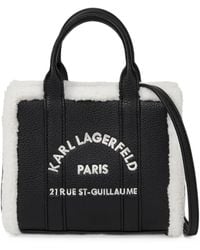 KARL LAGERFELD - Mini Rue St-Guillaume Shearling Square Tote Bag - Lyst