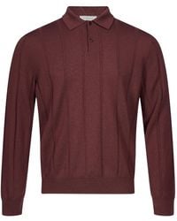 Canali - Ribbed-Knit Polo Shirt - Lyst