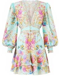 CAMILLA - Bazaar Blooms Button-Front Frill Dress - Lyst
