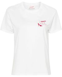 Mc2 Saint Barth - T-shirt Met Geborduurde Tekst - Lyst