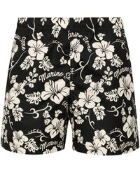 Marine Serre - Hawaian-print Elasticated Swim Shorts - Lyst