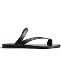 KHAITE - Aimee Leather Flat Sandals - Lyst