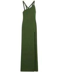 The Attico - Maxi-Jurk Met Split Aan De Zijkant - Lyst