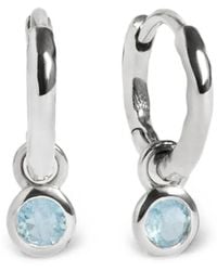 Monica Vinader - Aquamarine-Charm Hoop Earrings - Lyst