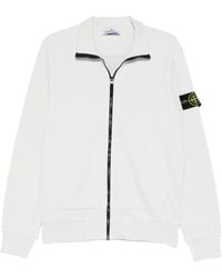 Stone Island - Zip-Up Logo-Patch Sweatshirt - Lyst