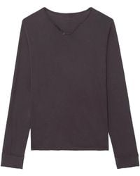 Zadig & Voltaire - Monsatir Henley Button-Detail T-Shirt - Lyst
